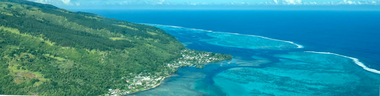 Flying over Tahiti, French Polynesia